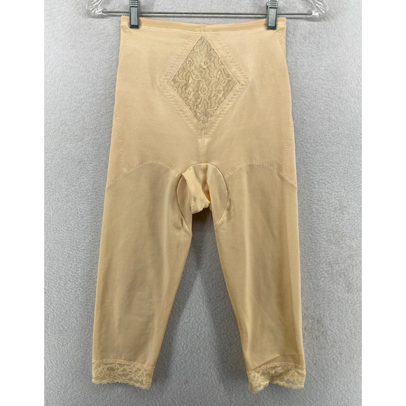 RAGO Shapewear M 28 Waistline Capri Pant Tummy Control Panel Beige USA Vintage - Picture 1 of 13